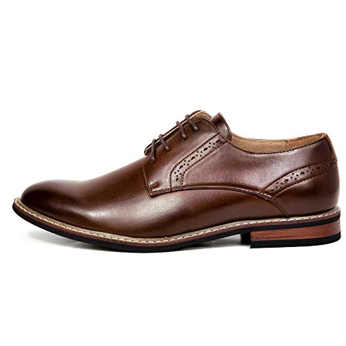 Bruno Marc Mens Leather Lined Dress Shoes, Dark Brown - 8 (Oxford) - Image 2