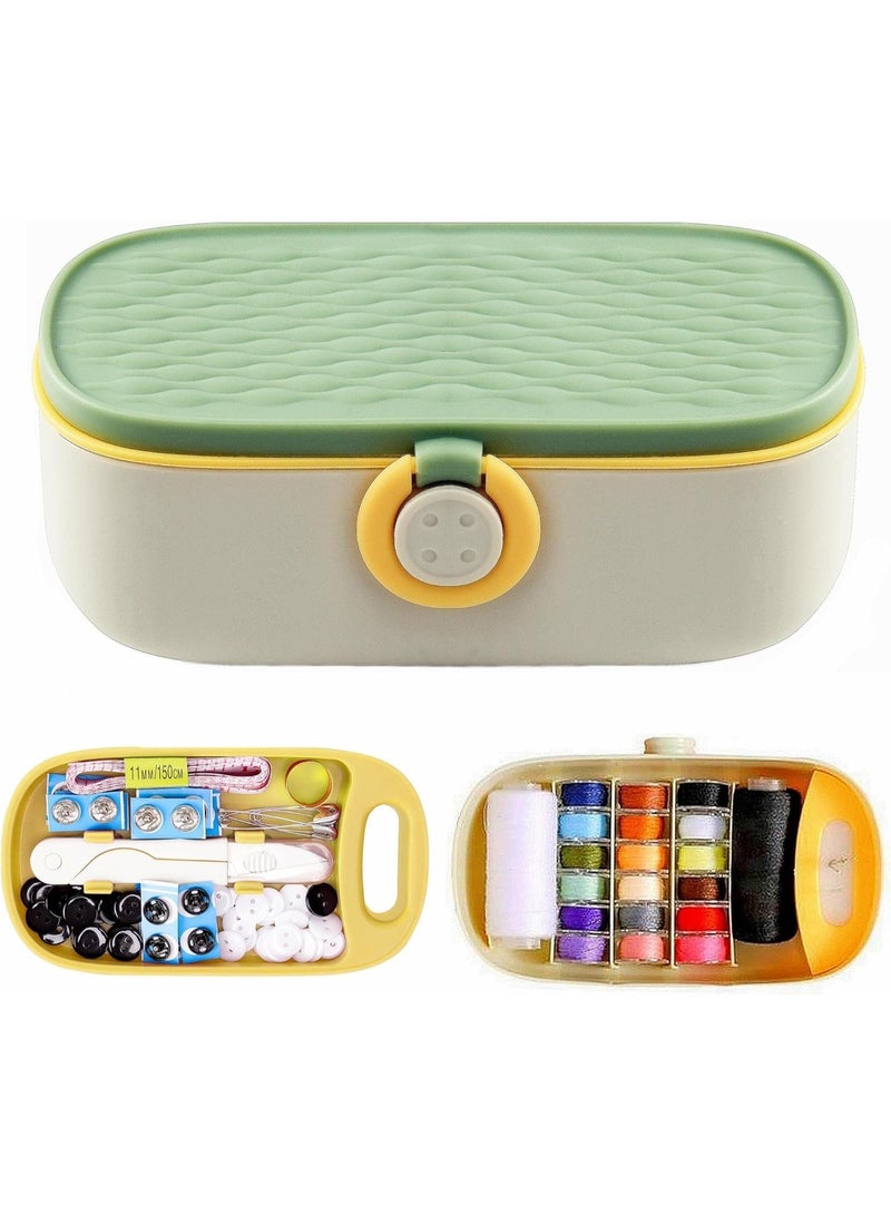 135 PCS Family Sewing Supplies Repair Kits, Sewing Project Kits, Travel Sewing Needle Wire Kits, DIY Sewing Supplies Accessories, Suitable for Family, Travel, Tailor Beginner Scholar, Green - Image 1