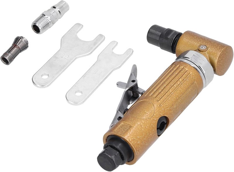 Air Die Grinder 1/4 Inch 20000 RPM Heavy Duty Pneumatic Right Angle Polisher Professional Metal Wood Rubber Tire Grinding Polishing Deburring Shaping Alloy Steel Tool Kit (JP Plug) - Image 5