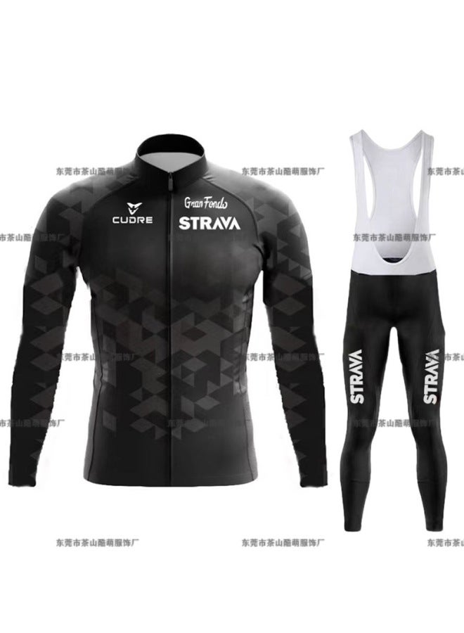 Spring, Summer, And Autumn Fashion Strava Quick-dry Breathable Bicycle Long-sleeve Cycling Suit Set Baseball Jumpsuit