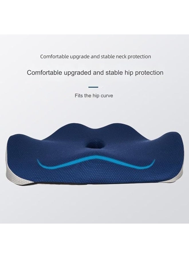 وسادة مقعد تقويمية لكرسي المكتب من إسفنج الذاكرة - لتخفيف آلام عرق النسا والظهر - دعم قوي للاستخدام الطويل في المكتب والسيارة - Image 4