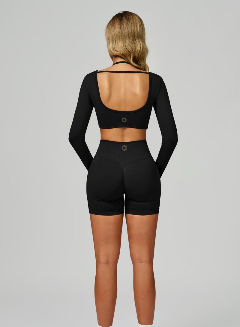 KAWN.YOGA Womens Long Sleeves Crop Top - Image 4