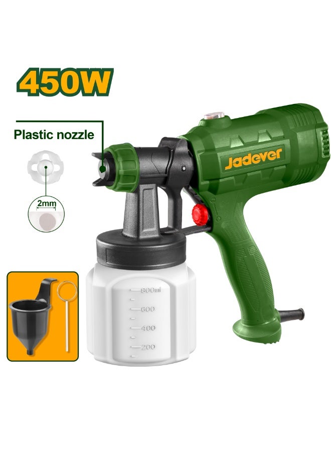 JADEVER 800W Electric Paint Sprayer, 800ml High-Capacity with Adjustable Spray Pattern, Plastic Nozzle - Image 1
