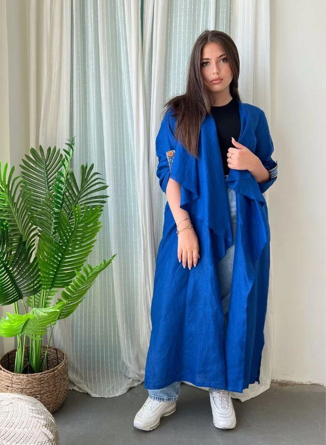 ذا انتايتيلد بروجكت طقم عباية وشال سمك كوي أزرق