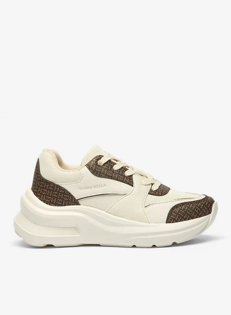 Women's Panelled Sneakers with Lace-Up Closure