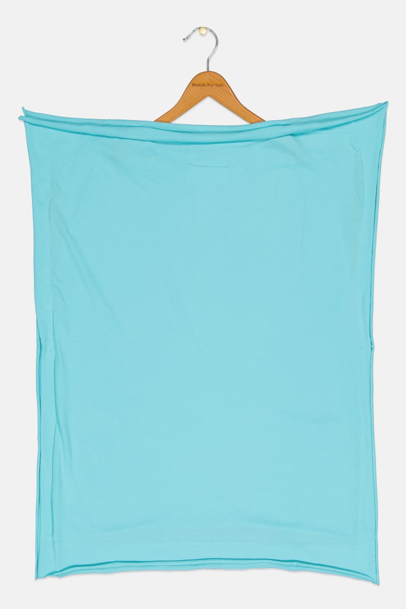 MM6 By Maison Margiela Kids Girl Cap Sleeves Brand Logo Cover Up Dress, Turquoise - Image 2