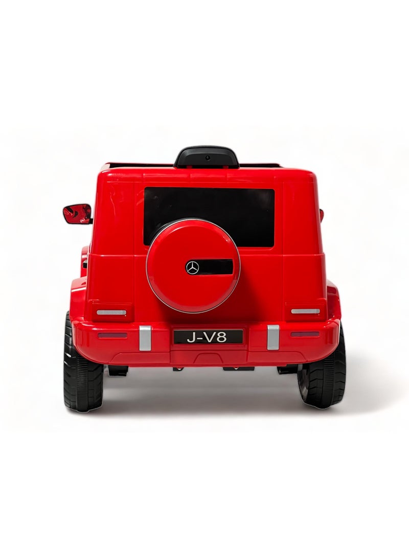 AL BADER Children's Mercedes AMG G63 G-Class With Remote Control and 2-Motors Electric, 12V Battery, Openable Doors, Car for Ages 2-8 Years (Red).  - Image 3