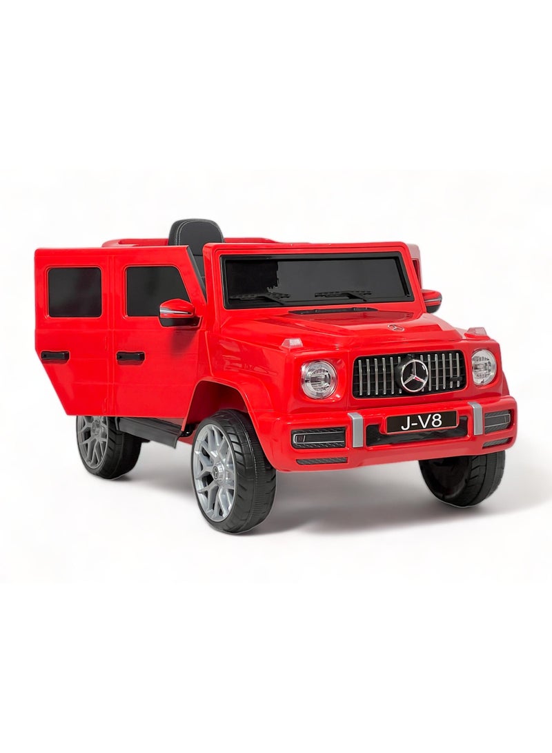 AL BADER Children's Mercedes AMG G63 G-Class With Remote Control and 2-Motors Electric, 12V Battery, Openable Doors, Car for Ages 2-8 Years (Red).  - Image 1
