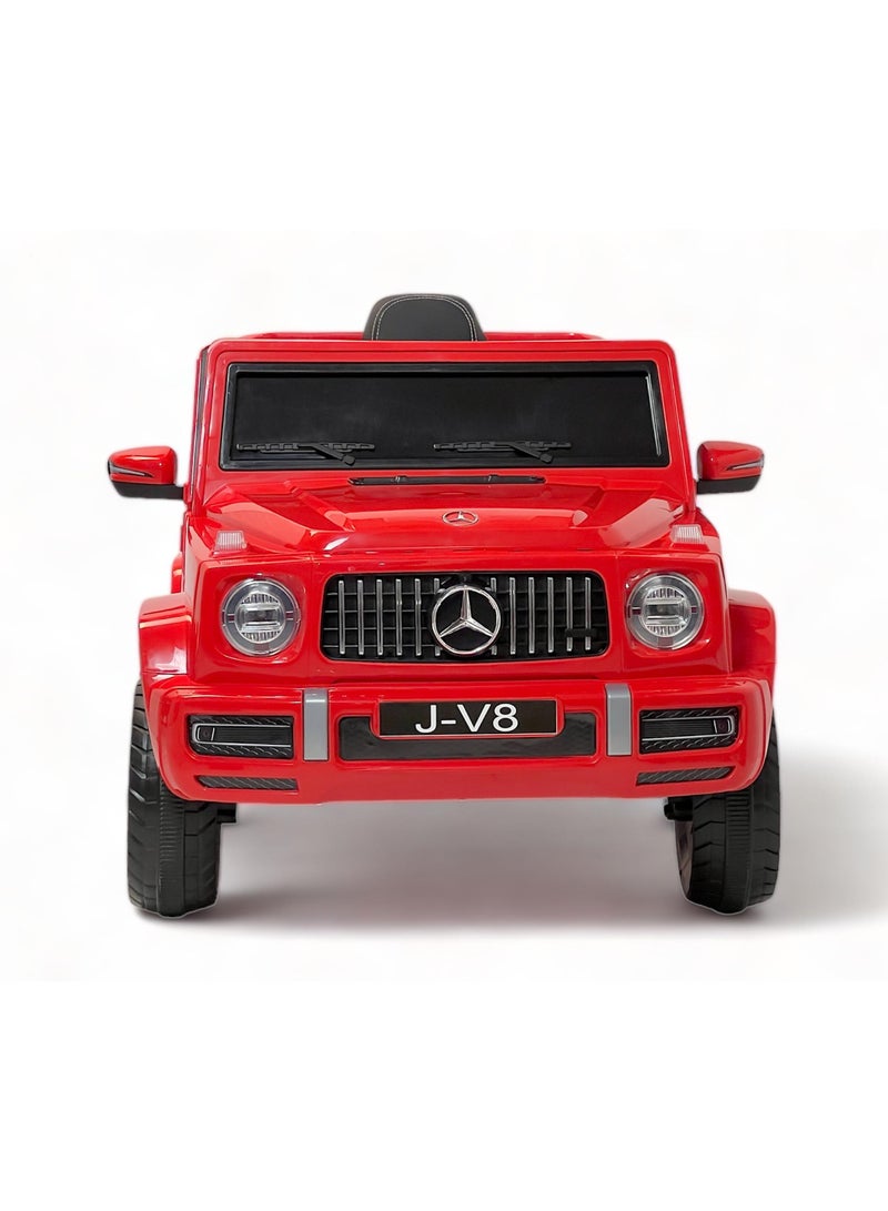 AL BADER Children's Mercedes AMG G63 G-Class With Remote Control and 2-Motors Electric, 12V Battery, Openable Doors, Car for Ages 2-8 Years (Red).  - Image 2