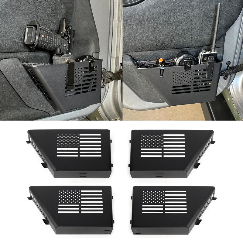 DXGTOZA Door Pockets Storage Compatible with 20072018 Jeep Wrangler JK JKU 4 Door Metal Side Insert Organizer Box Replace Sagging Net - Image 2