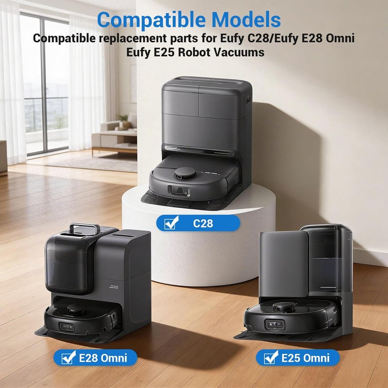Bluearks 14 كيس غبار، متوافق مع Eufy E28 Omni / E25 Omni Robot / C28 Vacuum، سعة كبيرة 3 لتر، تصميم مقاوم للتمزق متين 4 طبقات E28Omni / E25 Omni / C28 Vacuum Bags - Image 2