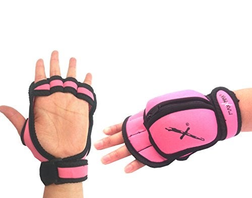 MaxxMMA Adjustable Weighted Gloves, 2 lb. Set - Removable Weight (2 x 0.5 lb. Each Glove) for Sculpting MMA Kickboxing Cardio Aerobics Hand Speed Coordination Shoulder Strength (Pink) - Image 3