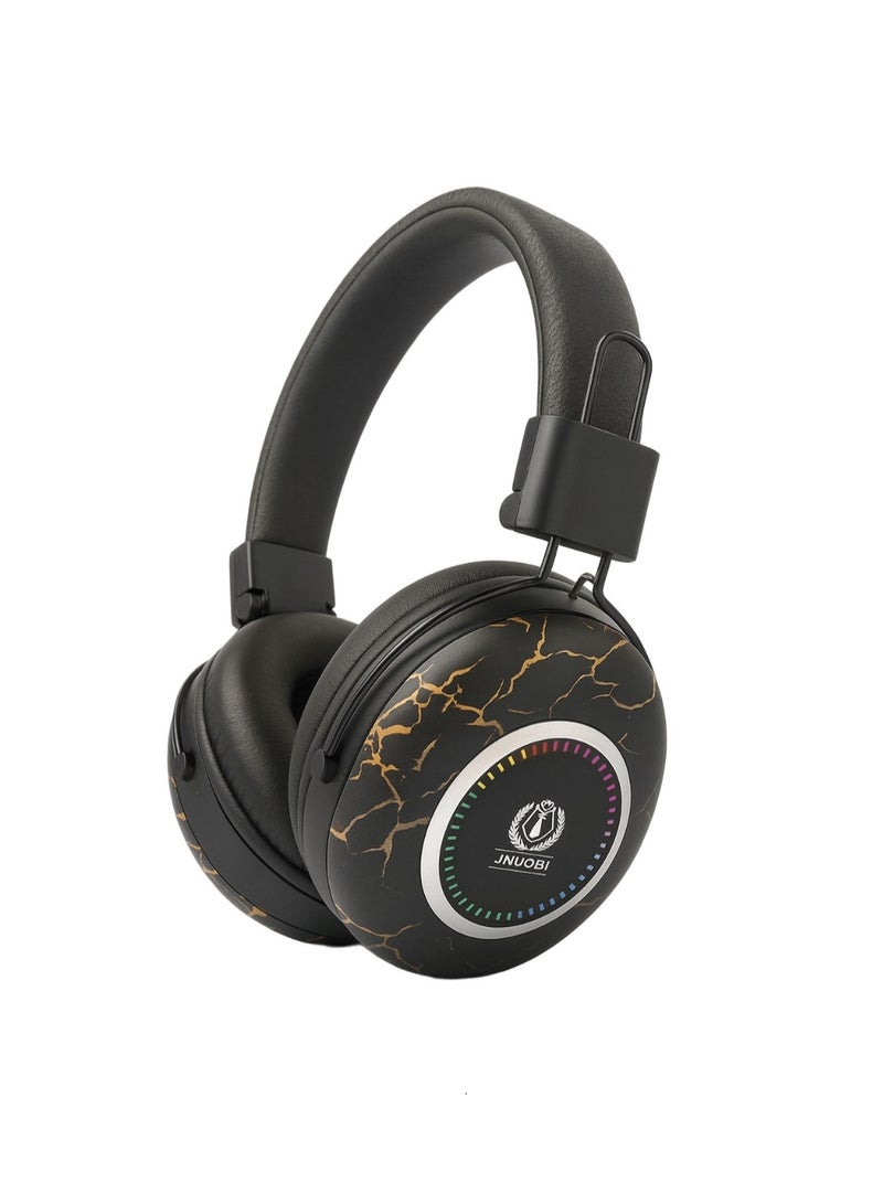 Jnuobi سماعة رأس JNUOBI H5 بصوت ستيريو احترافي – عزل ضوضاء تلقائي – صوت عالي الدقة للموسيقى والمكالمات – متوافقة مع الهواتف والكمبيوتر وأجهزة الألعاب- لون اسود - Image 1