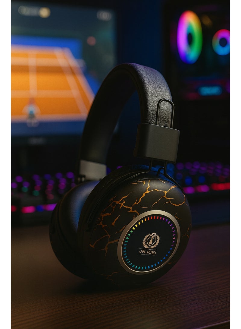 Jnuobi سماعة رأس JNUOBI H5 بصوت ستيريو احترافي – عزل ضوضاء تلقائي – صوت عالي الدقة للموسيقى والمكالمات – متوافقة مع الهواتف والكمبيوتر وأجهزة الألعاب- لون اسود - Image 4