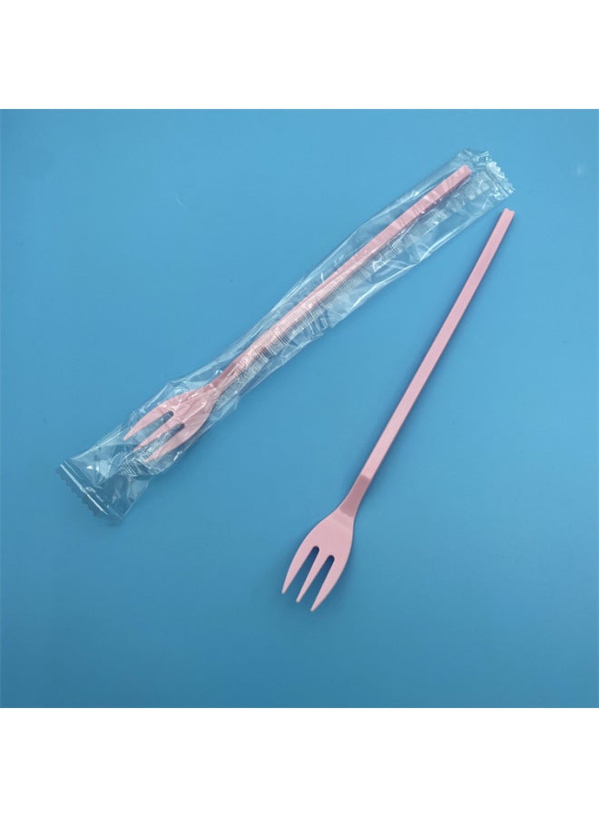 Plastic Three-tooth Fork Disposable Fork Individual Packaging Thickened Canned Fruit Fork Disposable Tableware Fork-Specifications:Bulk-Color:Transparent 14cm Short Handle Three Tooth Fork - Image 4