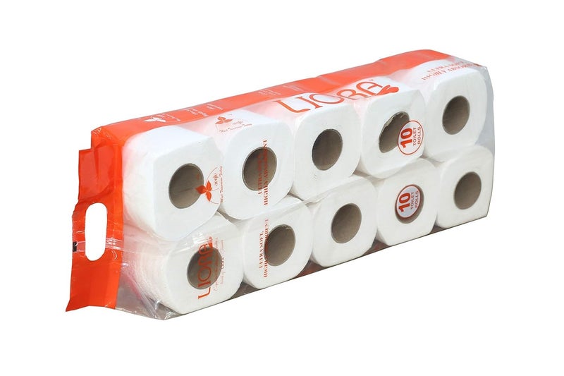 LIORA 3 Ply Toilet Paper Roll | 2350 Pulls | 235 Pulls x 10 Rolls| Ultra-Soft, Highly Absorbent Tissue | Compatible with All Dispensers | Ideal for Home, Office & Restaurant Use - Image 1