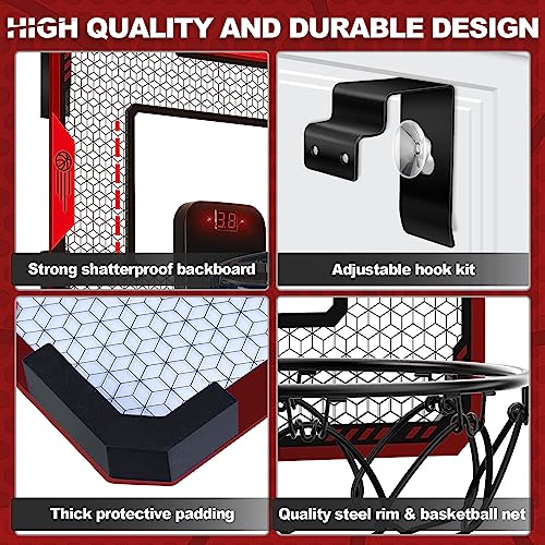 GMAOPHY Basketball Hoop Indoor for 5 6 7 8 9 10+ Year Old Boys Kids, Mini Basketball Hoop with Electronic Scoreboard Over The Door, Sport Toys Birthday Gift - Image 2