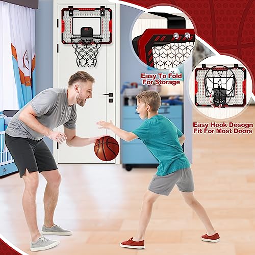 GMAOPHY Basketball Hoop Indoor for 5 6 7 8 9 10+ Year Old Boys Kids, Mini Basketball Hoop with Electronic Scoreboard Over The Door, Sport Toys Birthday Gift - Image 4