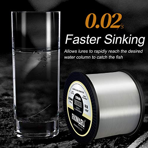 RIKIMARU Fluoro Fishing Line, 100% Fluorocarbon Coated Fishing Line (Clear, 20LB/0.40mm/300Yds) - Image 5