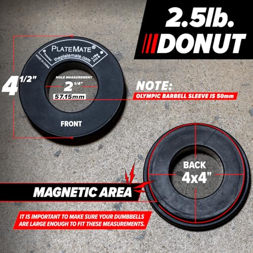 PlateMate Microload Pair 2 1/2 lb. Magnetic Donut Weights (5 lb. Set) - Image 5