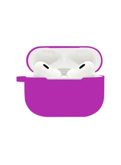 Suitable For Airpods Pro2 Protective Case Silicone Case Airpods4 Apple Wireless Bluetooth Headset Case-Color:Purple (with Hanging Ears 1.2mm)-Applicable Models:Airpods4 + Metal Hook + Pearlescent Bag Packaging