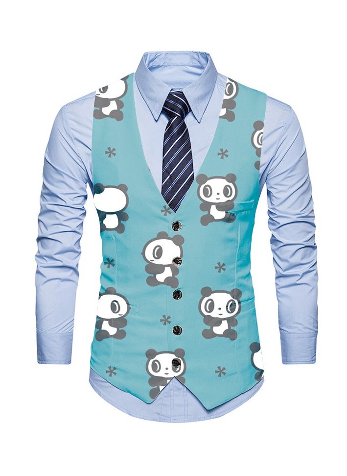 KUYING New Fashionable Personalized Printed Men's Suit Vest  - Image 1