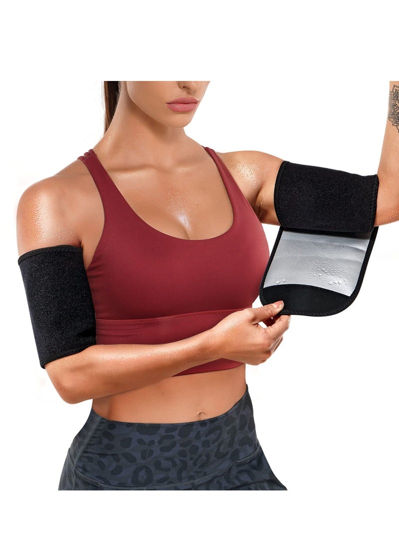 Excefore Arm Trimmers for Women One Pair Sauna Sweat Arm Bands Adjustable Arm Trainer Toner Sleeves for Sports Workout - Image 1