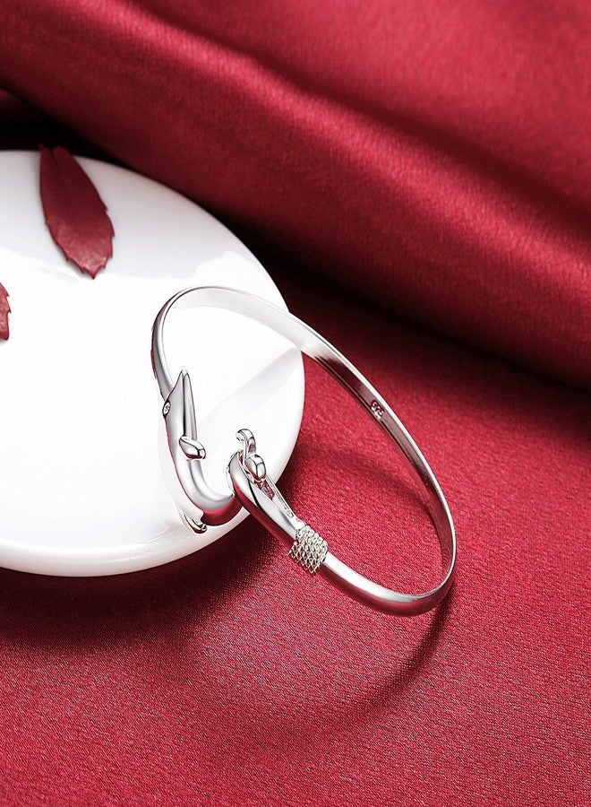 Cutesmile Fashion Jewelry 925 Sterling Silver Cute Dolphin Bangle Bracelets for Women - Image 4