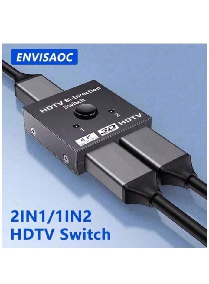 HDMI Splitter and Adapter HDMI Splitter 1X2 Dual 2 Ports 4K HD Switcher  - Image 1