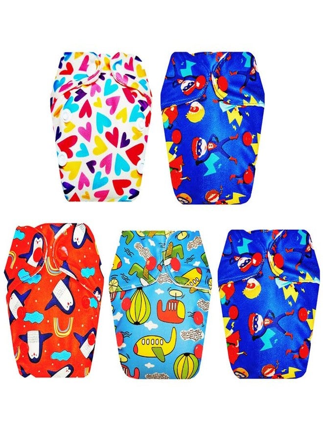 Dumbledo Premium Newborn Cloth Diaper with Integrated Soaker (Pack of 5) | Soft & Gentle | 6-Layer Absorbent Pad | Travel Friendly | Worry-Free Diapering | 0 - 4 Months | Unisex Baby - Image 1