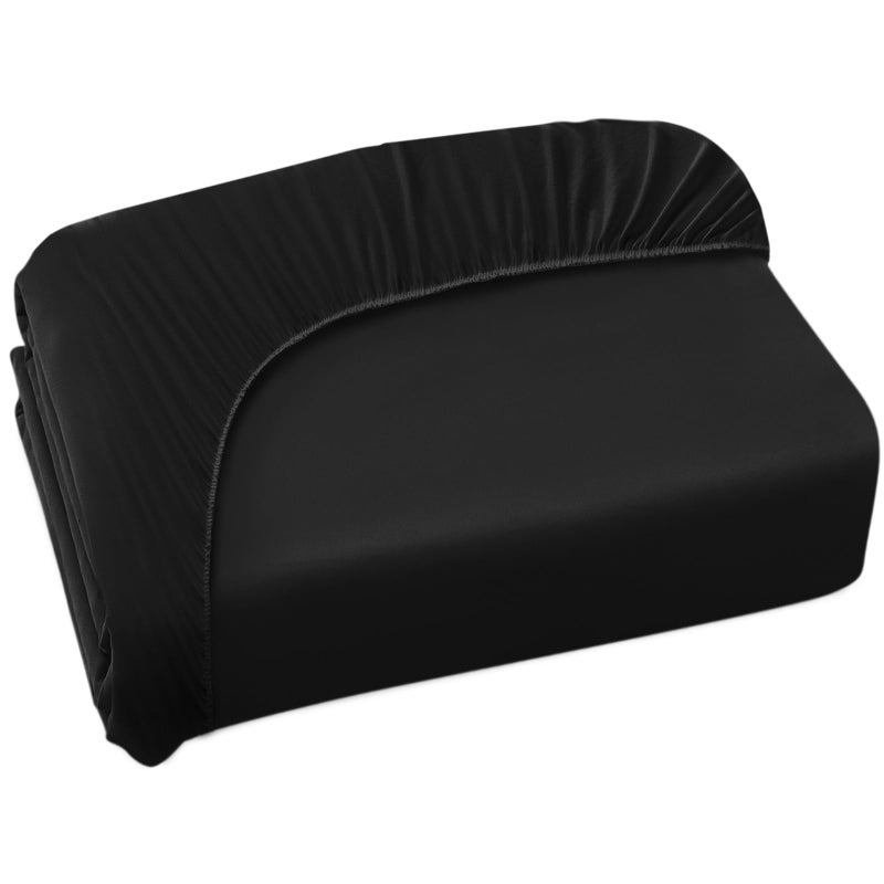 Coldwind Twin Fitted Sheet Soft Twin Size Fitted Sheets for Kids Boy Up to 12 Inches Deep Procket  Single Size Bed Mattress Sheets Stretchable and Breathable Jersey Knit Cover  Bottom Sheet Only  Black - Image 1