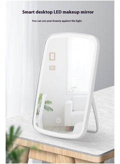 yongsheng Makeup Mirror With Light Touch Switch Control White，Rechargeable Makeup Mirror with Lights, Portable Travel Lighted Vanity Mirror, Dimmable Touch Screen Tabletop Make up Mirror  - Image 4