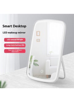 yongsheng Makeup Mirror With Light Touch Switch Control White，Rechargeable Makeup Mirror with Lights, Portable Travel Lighted Vanity Mirror, Dimmable Touch Screen Tabletop Make up Mirror  - Image 2