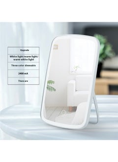 yongsheng Makeup Mirror With Light Touch Switch Control White，Rechargeable Makeup Mirror with Lights, Portable Travel Lighted Vanity Mirror, Dimmable Touch Screen Tabletop Make up Mirror  - Image 3