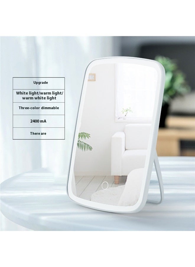 yongsheng Makeup Mirror With Light Touch Switch Control White，Rechargeable Makeup Mirror with Lights, Portable Travel Lighted Vanity Mirror, Dimmable Touch Screen Tabletop Make up Mirror  - Image 3