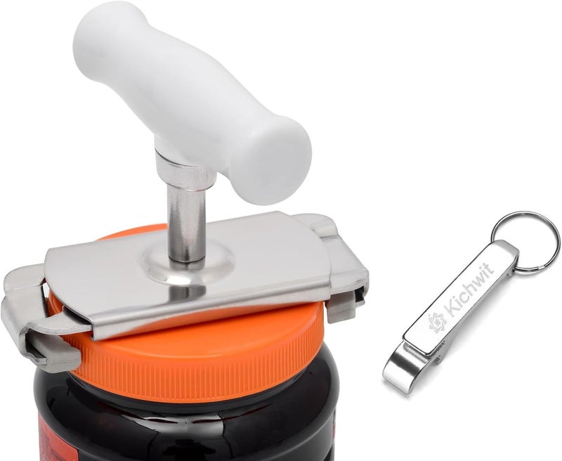 Kichwit Jar Opener for Weak Hands, Jar Bottle Opener for Seniors with Arthritis, Bottle Opener Keychain Included - Image 1