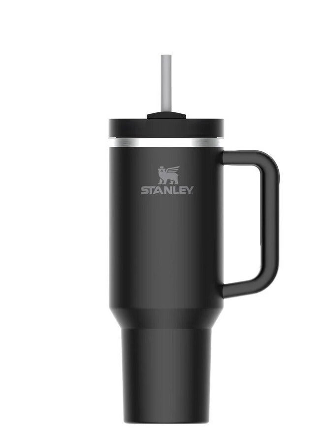 Stanley Quencher H2.0 FlowState Vacuum Insulated Tumbler – 40 oz Black Stainless Steel Travel Mug with Leakproof Lid & Straw | Double-Walled Insulation Keeps Drinks Hot for 7 Hours & Cold for 24 Hours | Durable, Portable, Perfect for Water, Coffee, Smoothies, Iced Tea & On-the-Go Hydration  - Image 1