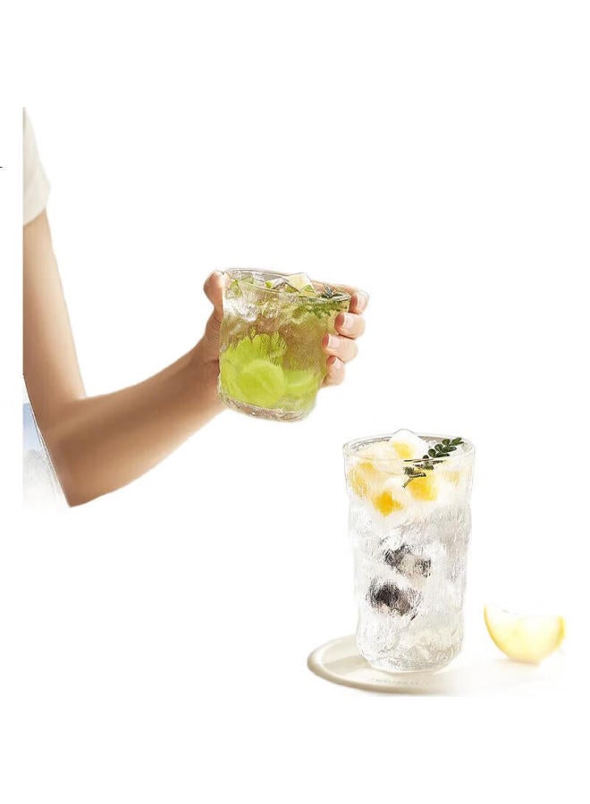 JD.com Jd Jingzao Thick Glacier Drinking Glass, Large Capacity Cup For Coffee, Beer, Milk, Tea, 380Ml, Set Of Two - Image 2