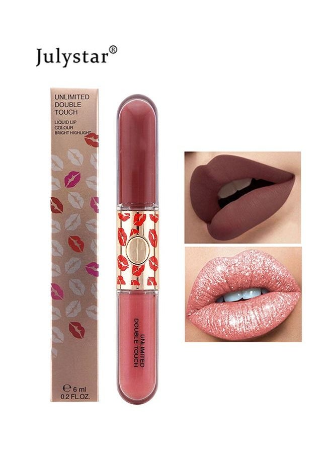 Double Head Matte Liquid Lipstick And Glitter Lip Gloss, 2 IN 1 24 Hour Long Lasting Red Matte Lipstick with Metallic Shimmer Sparkle Lipgloss for Women - pzsku/Z1F771D22146E542823C3Z/45/_/1687142037/c3a721b8-052e-4f38-a5db-4b28b688cad6