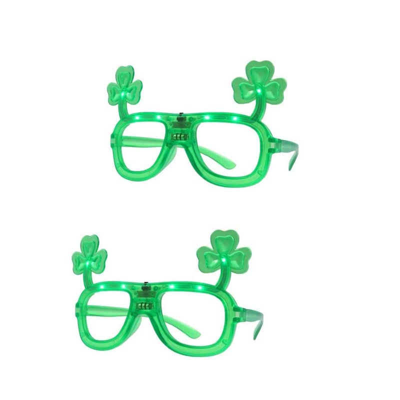 BinaryABC StPatricks Day Shamrock Led Light Up Glasses Eyeglasses FramesStPatricks Day Party Favors2Pcs - Image 3