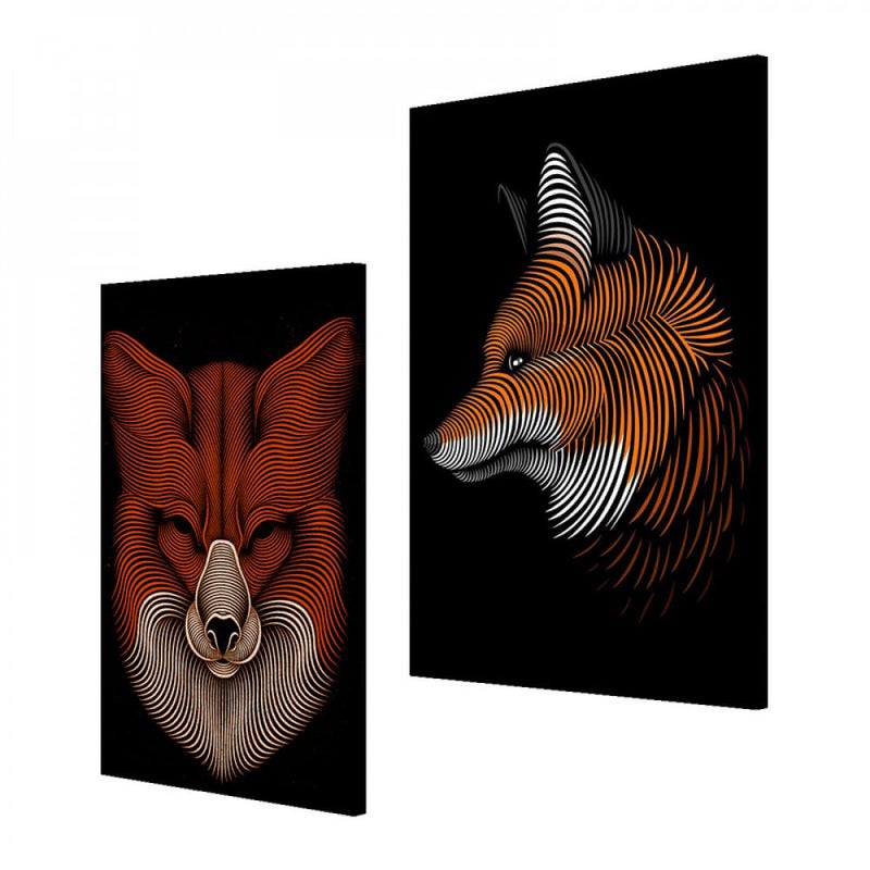 Marktna Double canvas painting with an animal design, total size 100 x 70 cm - Image 2