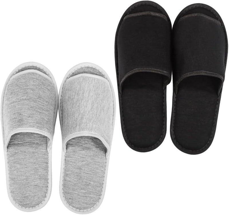 2 Pairs Disposable Hotel Slippers For Guests Lightweight Breathable Travel Spa Salon Use - Image 1