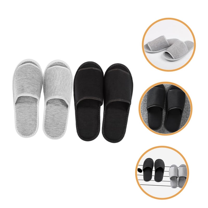 2 Pairs Disposable Hotel Slippers For Guests Lightweight Breathable Travel Spa Salon Use - Image 5