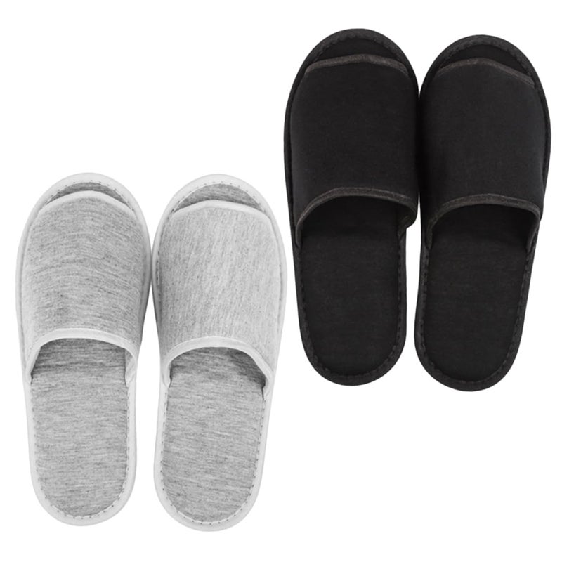 2 Pairs Disposable Hotel Slippers For Guests Lightweight Breathable Travel Spa Salon Use - Image 2