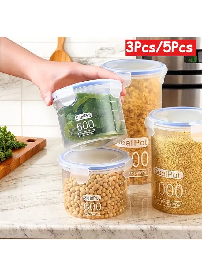 5PACK 27.05oz Airtight Leakproof Food Storage Jars Stackable Clear Containers Kitchen Camping Party - Image 1