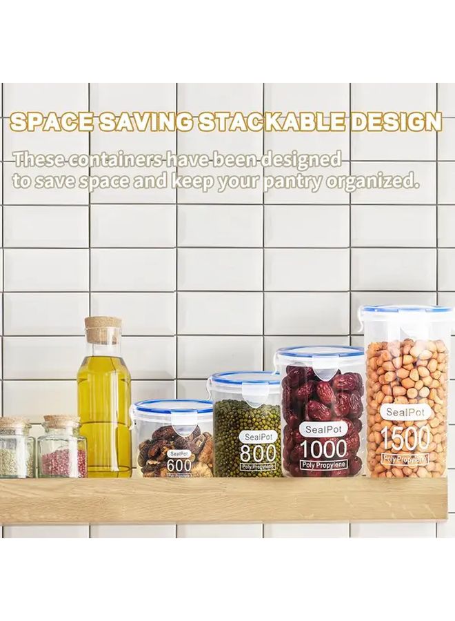 5PACK 27.05oz Airtight Leakproof Food Storage Jars Stackable Clear Containers Kitchen Camping Party - Image 5