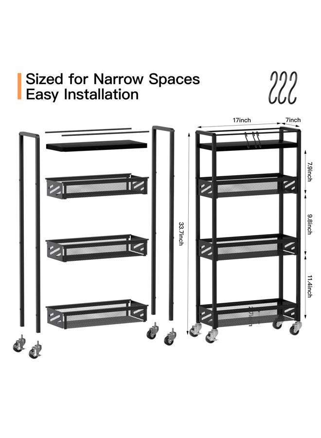 DGSANDGO Kitchen Storage Carts (Black) - Image 3