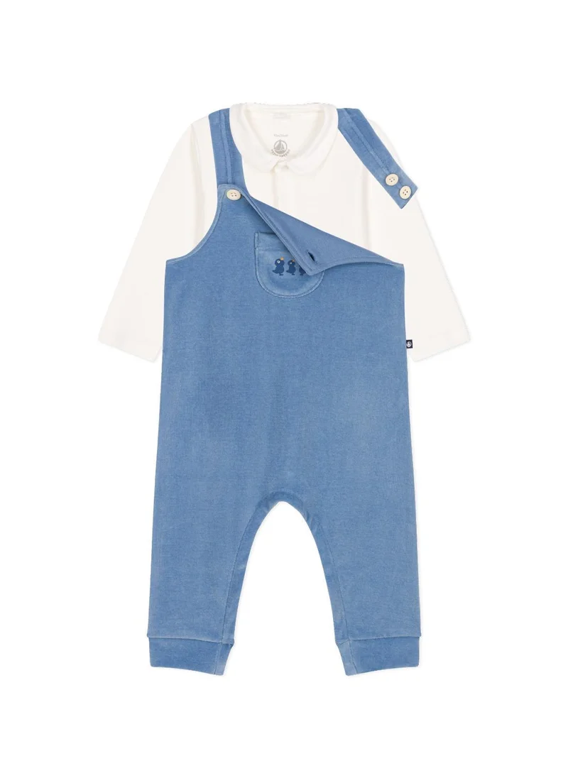 Petit Bateau Babies' corduroy dungaree set