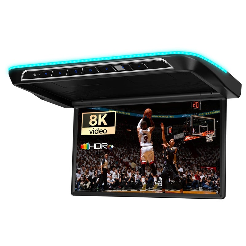 XTRONS 173 Inch Motorized Car Overhead Player 8K FHD IPS Screen Android Car Roof Mount Monitor Builtin Stereo Speakers Auto Flip Down Car Monitor Support HDMI USB Input - Image 2