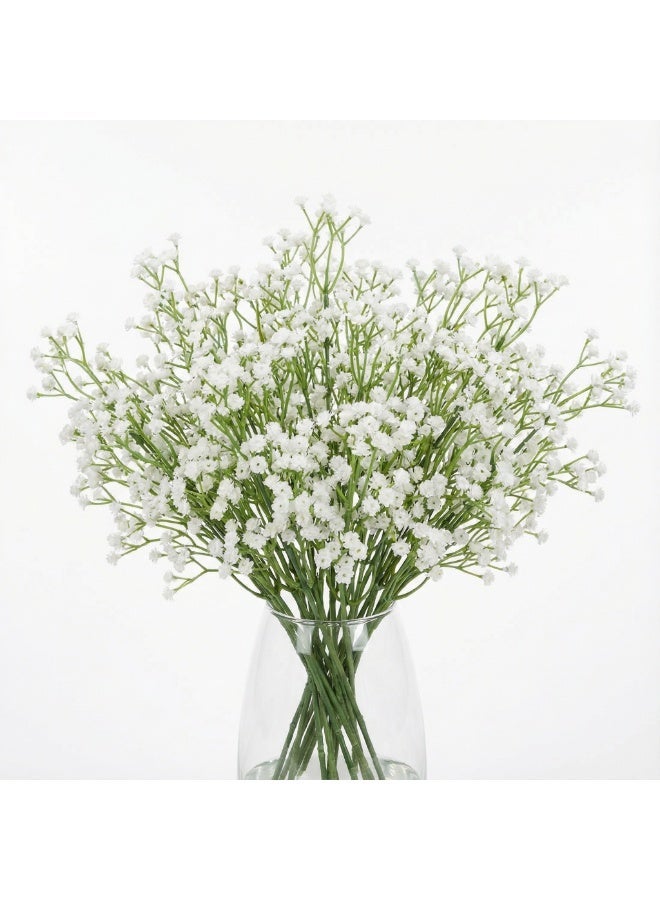 60PCS Babys Breath Artificial Flowers, Bulk Faux Baby Breath Flower Babys Breaths White Gypsophila Real Touch Wedding Flower Bouquet for Wedding Party Bouquet Garden Home Decor-11.81inches - Image 1